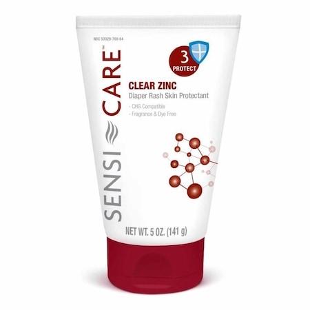 Sensi-Care Clear Zinc Sensi-Care Skin Protectant Cream, Clear, Zinc, 5 oz. Tube, Unscented, CHG Compatible, 12PK 413587